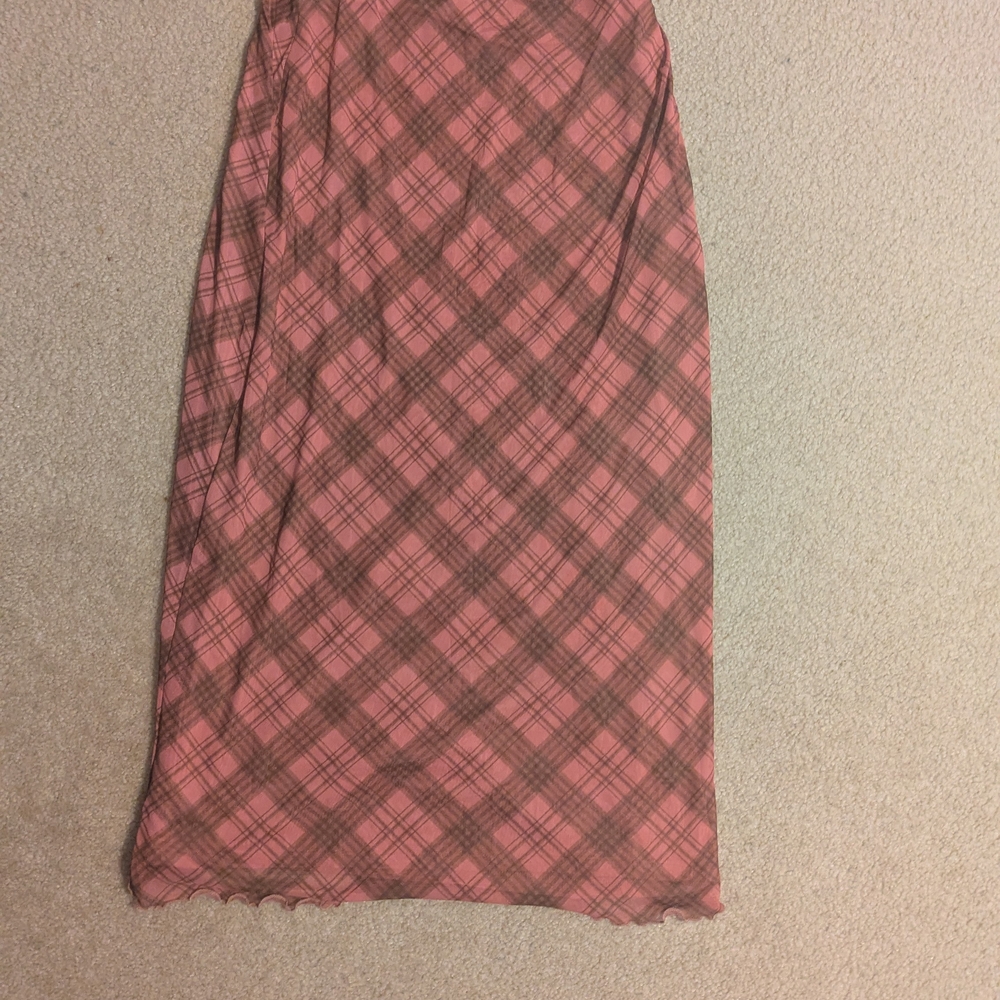 Plaid Pink and Brown Women's Skirt